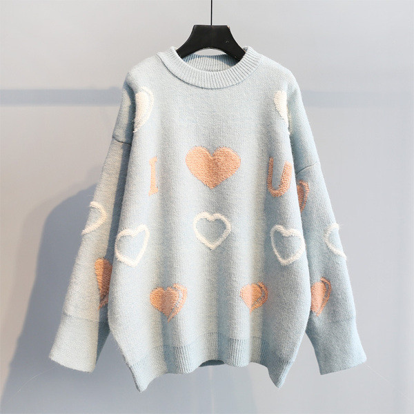 HIT Winter női pulóver szív hímzéssel piros, fekete és szürke színben