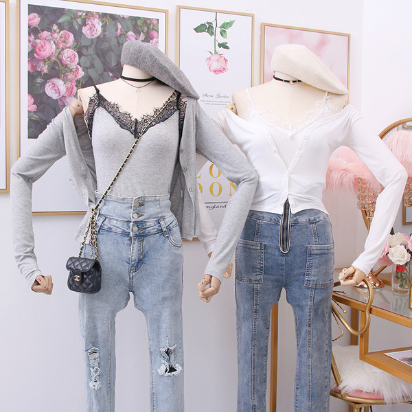 Νέο μοντέλο σετ  ζακέτα  + αμάνικο  σε γκρι, μαύρο και άσπρο χρώμα 