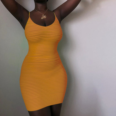 Γυναικείο φόρεμα με λεπτές λωρίδες σε διάφορα χρώματα