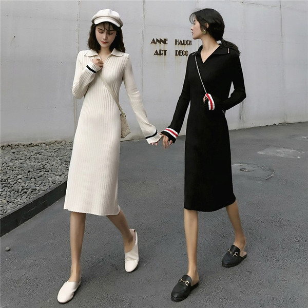 Alkalmi női kötött ruha két színben