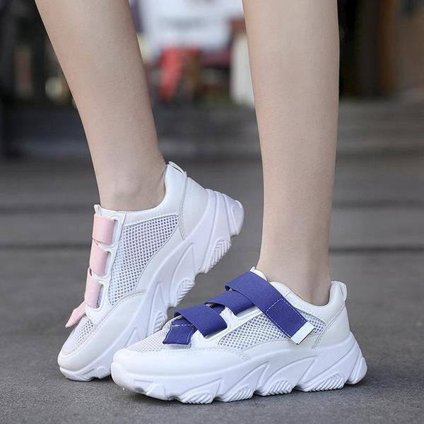 ΝΕΟ μοντέλο γυναικεία αθλητικά παπούτσια  σε λευκό με παχιά σόλα