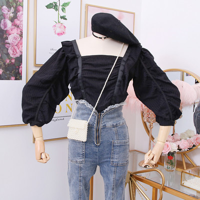 Új modell női blúz négyzet alakú nyakkivágással, három színben