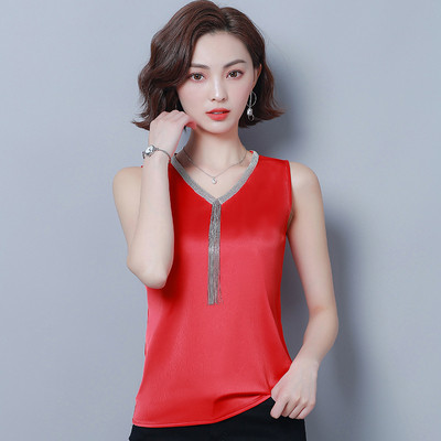 Νέο μοντέλο  γυναικεία αμάνικο V-neckσε πέντε χρώματα