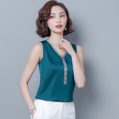 Νέο μοντέλο  γυναικεία αμάνικο V-neckσε πέντε χρώματα