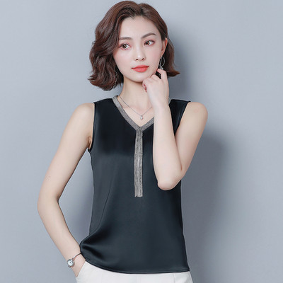 Νέο μοντέλο  γυναικεία αμάνικο V-neckσε πέντε χρώματα