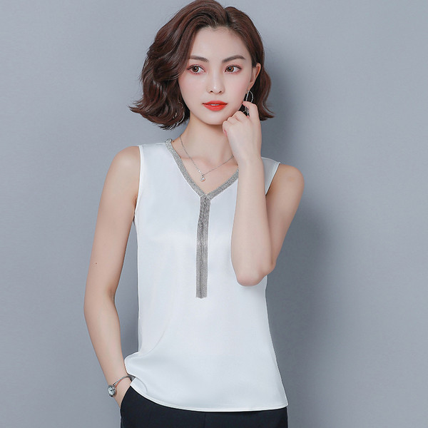 Νέο μοντέλο  γυναικεία αμάνικο V-neckσε πέντε χρώματα