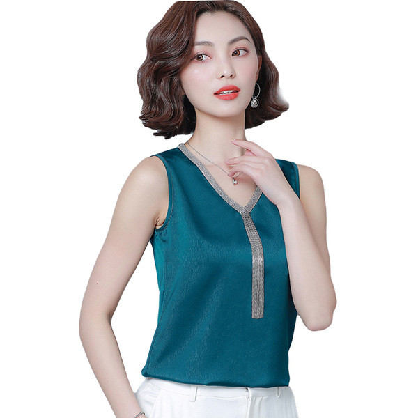 Νέο μοντέλο  γυναικεία αμάνικο V-neckσε πέντε χρώματα