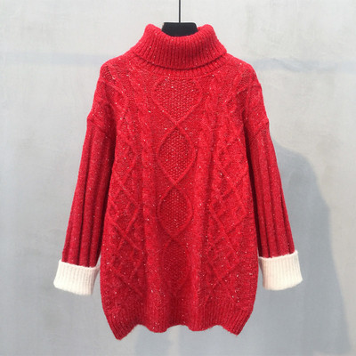 Pulover de iarna de dama cu guler polo inalt in mai multe culori