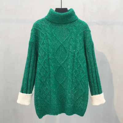 Pulover de iarna de dama cu guler polo inalt in mai multe culori