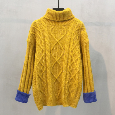 Pulover de iarna de dama cu guler polo inalt in mai multe culori