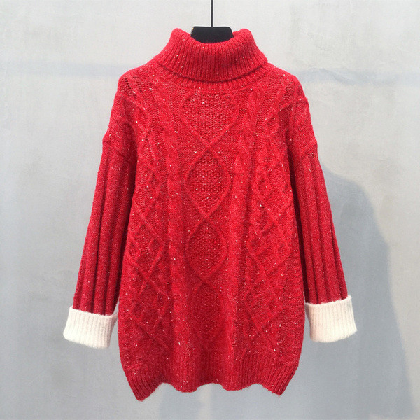 Pulover de iarna de dama cu guler polo inalt in mai multe culori