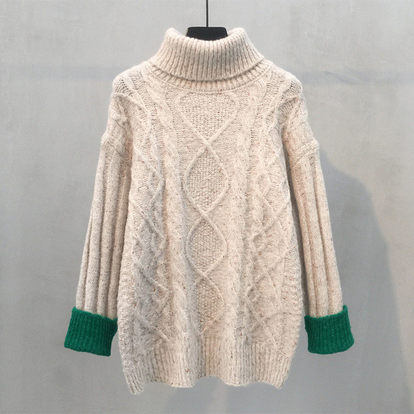 Pulover de iarna de dama cu guler polo inalt in mai multe culori