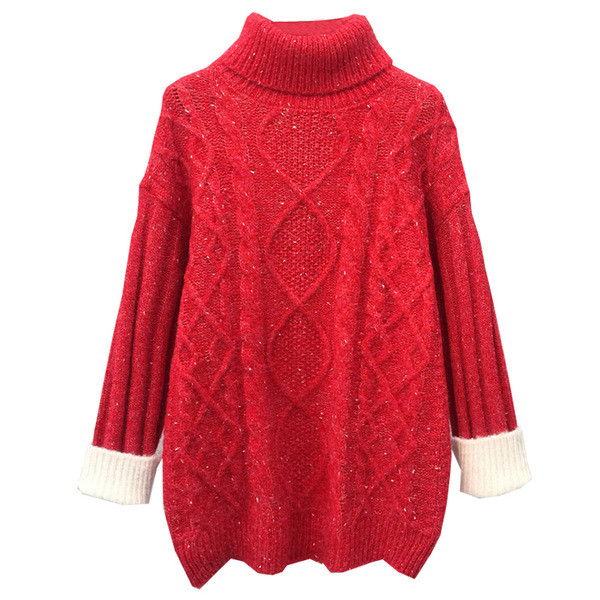 Pulover de iarna de dama cu guler polo inalt in mai multe culori