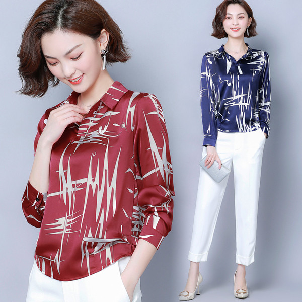 Cămașă elegantă de damă cu guler clasic în trei culori