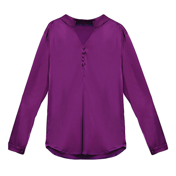 Cămașă elegantă de damă, în cinci culori, cu decolteu în V