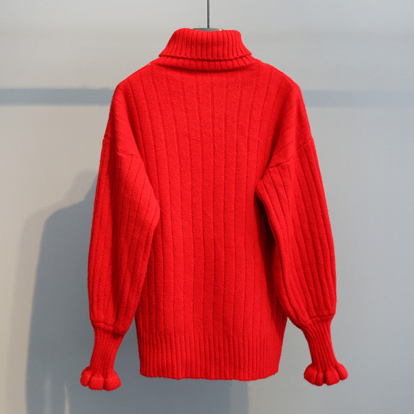 Pulover de dama cu guler polo inalt in mai multe culori