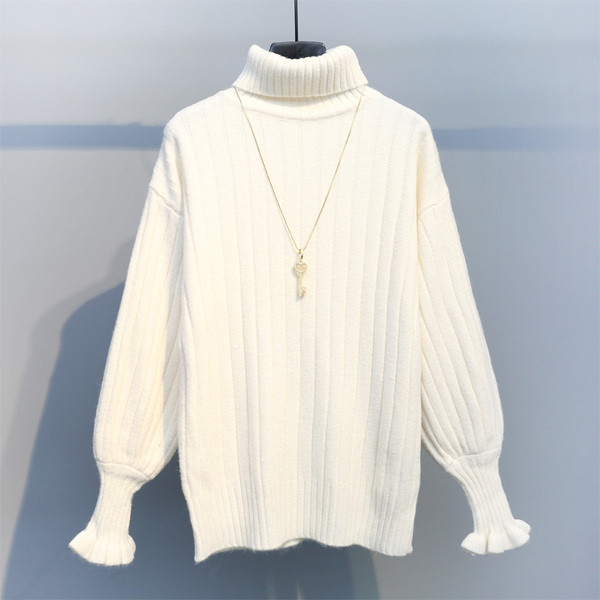 Pulover de dama cu guler polo inalt in mai multe culori