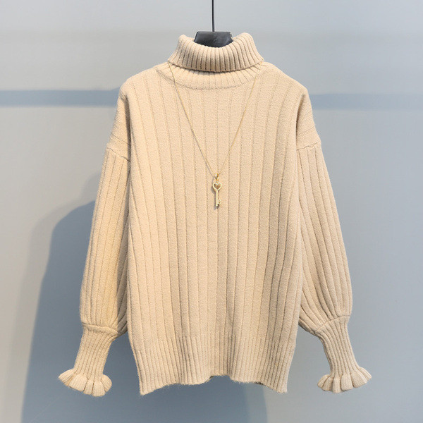 Pulover de dama cu guler polo inalt in mai multe culori