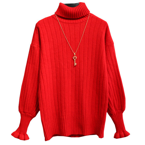 Pulover de dama cu guler polo inalt in mai multe culori