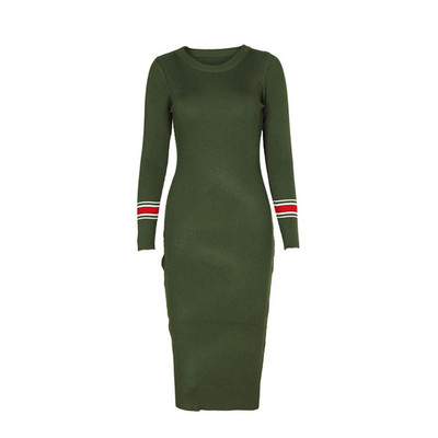 Κομψό  γυναικείο φόρεμα με μακριά μανίκια σε διάφορα χρώματα