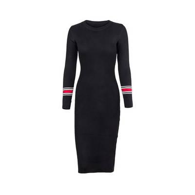 Κομψό  γυναικείο φόρεμα με μακριά μανίκια σε διάφορα χρώματα