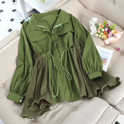 Γυναικείο φθινοπρινό μπουφάν με κορδόνια στη μέση σε τέσσερα χρώματα