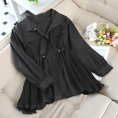 Γυναικείο φθινοπρινό μπουφάν με κορδόνια στη μέση σε τέσσερα χρώματα