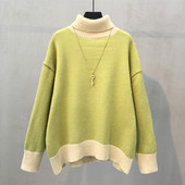 Χειμερινό γυναικείο πουλόβερ με ψηλό κολάρο σε διάφορα χρώματα