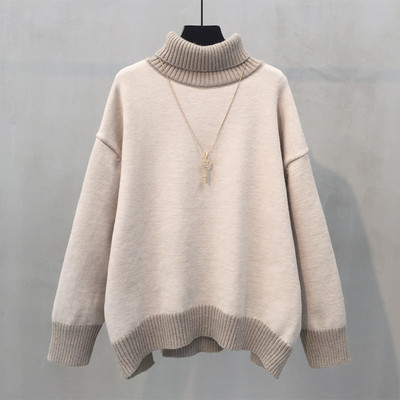 Χειμερινό γυναικείο πουλόβερ με ψηλό κολάρο σε διάφορα χρώματα