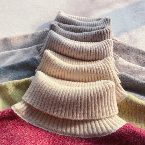 Χειμερινό γυναικείο πουλόβερ με ψηλό κολάρο σε διάφορα χρώματα