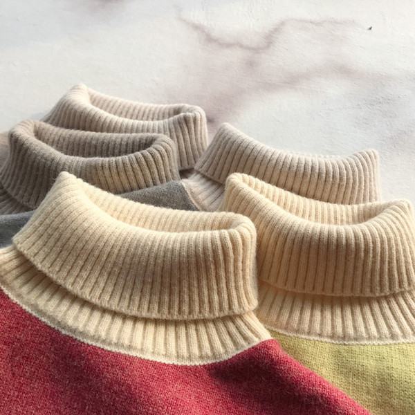 Χειμερινό γυναικείο πουλόβερ με ψηλό κολάρο σε διάφορα χρώματα