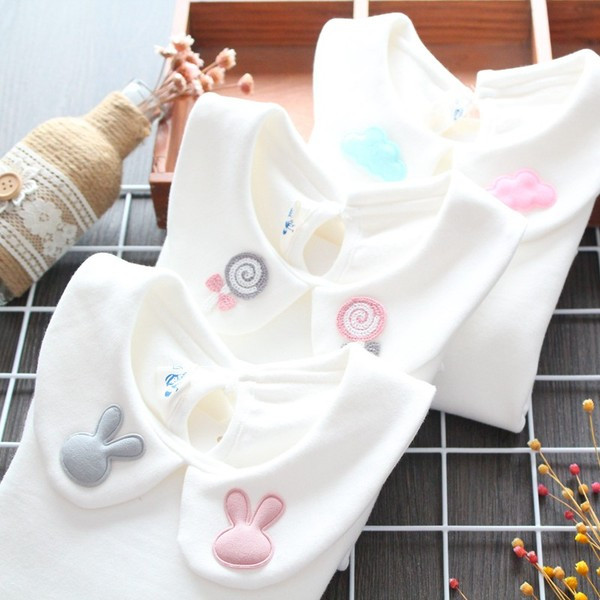 Νέο μοντέλο παιδική  μπλούζα με  κολάρο για κορίτσια σε λευκό χρώμα