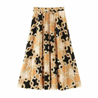 Μοντέρνα γυναικεία πλισέ φούστα  φούστα με ψηλή ελαστική μέση