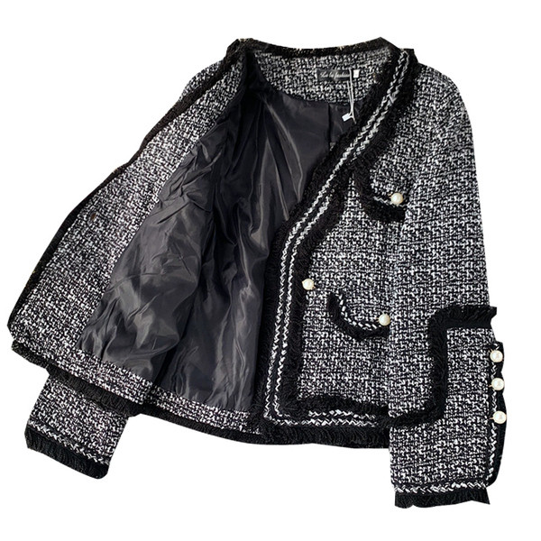 Geaca de dama model nou cu perle de culoare inchisa