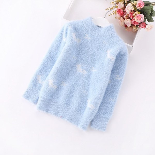 Új modell pólógallérral ellátott gyerek pulóver lányoknak több színben