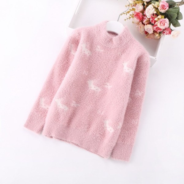 Új modell pólógallérral ellátott gyerek pulóver lányoknak több színben