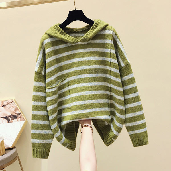 Casual γυναικείο  πουλόβερ με κουκούλα σε τρία χρώματα