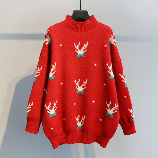 Pulover de iarna de dama cu guler inalt in mai multe culori