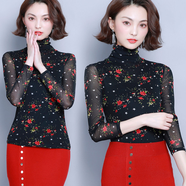 Bluză de damă modernă de culoare neagră cu motive florale