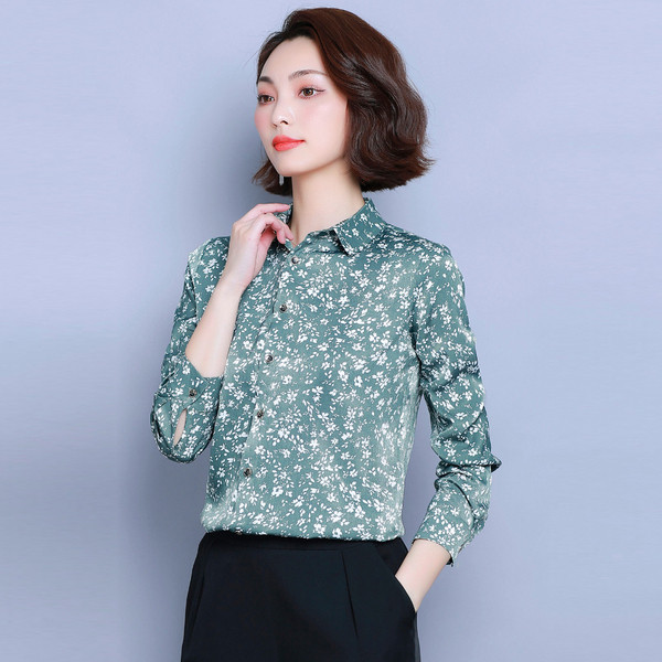 Cămașă elegantă de damă în trei culori - cu motive florale