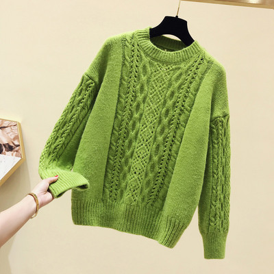 Χειμερινό γυναικεί πουλόβερ με O-λαιμό σε διάφορα χρώματα