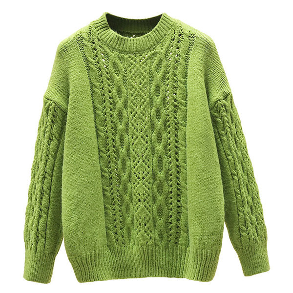 Χειμερινό γυναικεί πουλόβερ με O-λαιμό σε διάφορα χρώματα