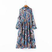 Μακρύ γυναικείο φόρεμα για κορίτσια με λουλουδάτο σχέδιο