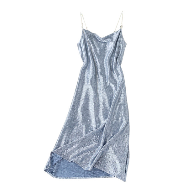 Rochie lunga de dama eleganta cu bretele subtiri in mai multe culori