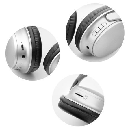 Ασύρματο ακουστικό MS-K10 Quiet Comfort, Έκδοση Bluetooth 5.0, Υποστήριξη καρτών μνήμης - Ασημί