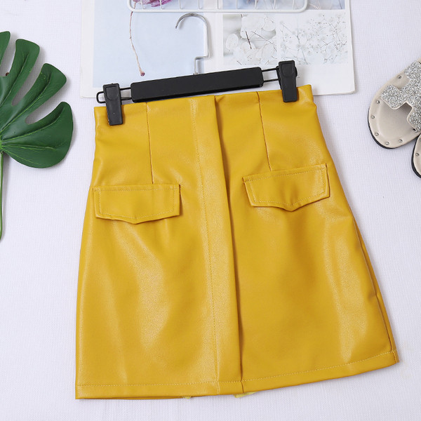 Fusta de dama actuala in cinci culori - piele ecologica cu fermoar