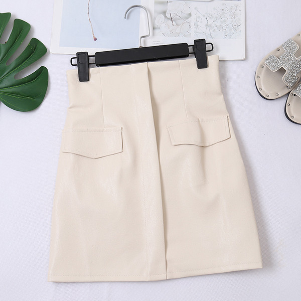 Fusta de dama actuala in cinci culori - piele ecologica cu fermoar