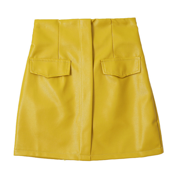 Fusta de dama actuala in cinci culori - piele ecologica cu fermoar