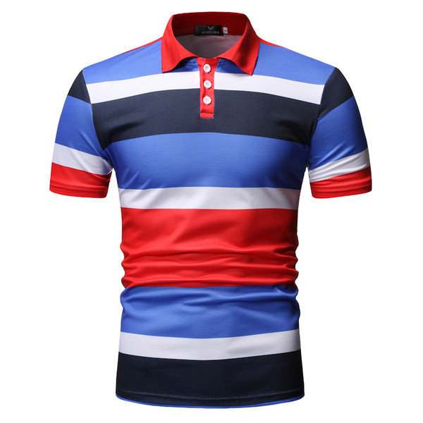 Tricou casual barbatesc in dungi cu guler clasic in doua culori