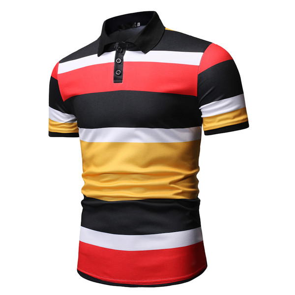 Tricou casual barbatesc in dungi cu guler clasic in doua culori